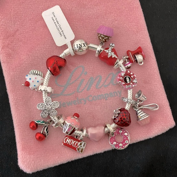 Linx Snake Chain Bracelet with Sweets Themed Charms